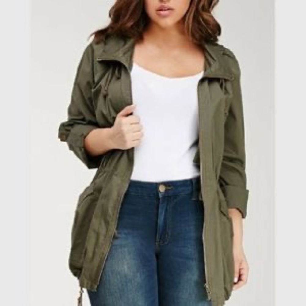 Green Hooded Utility Jacket
